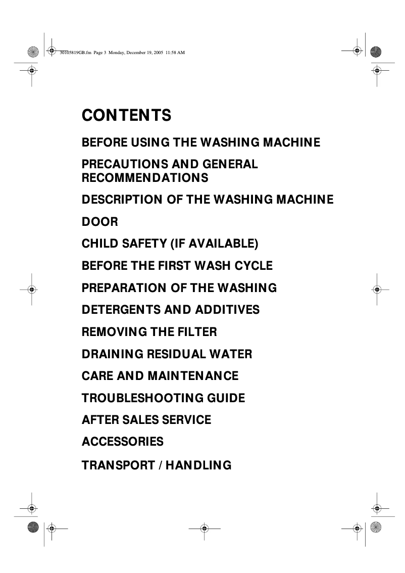 First page image of the manual for AWO 10761 W