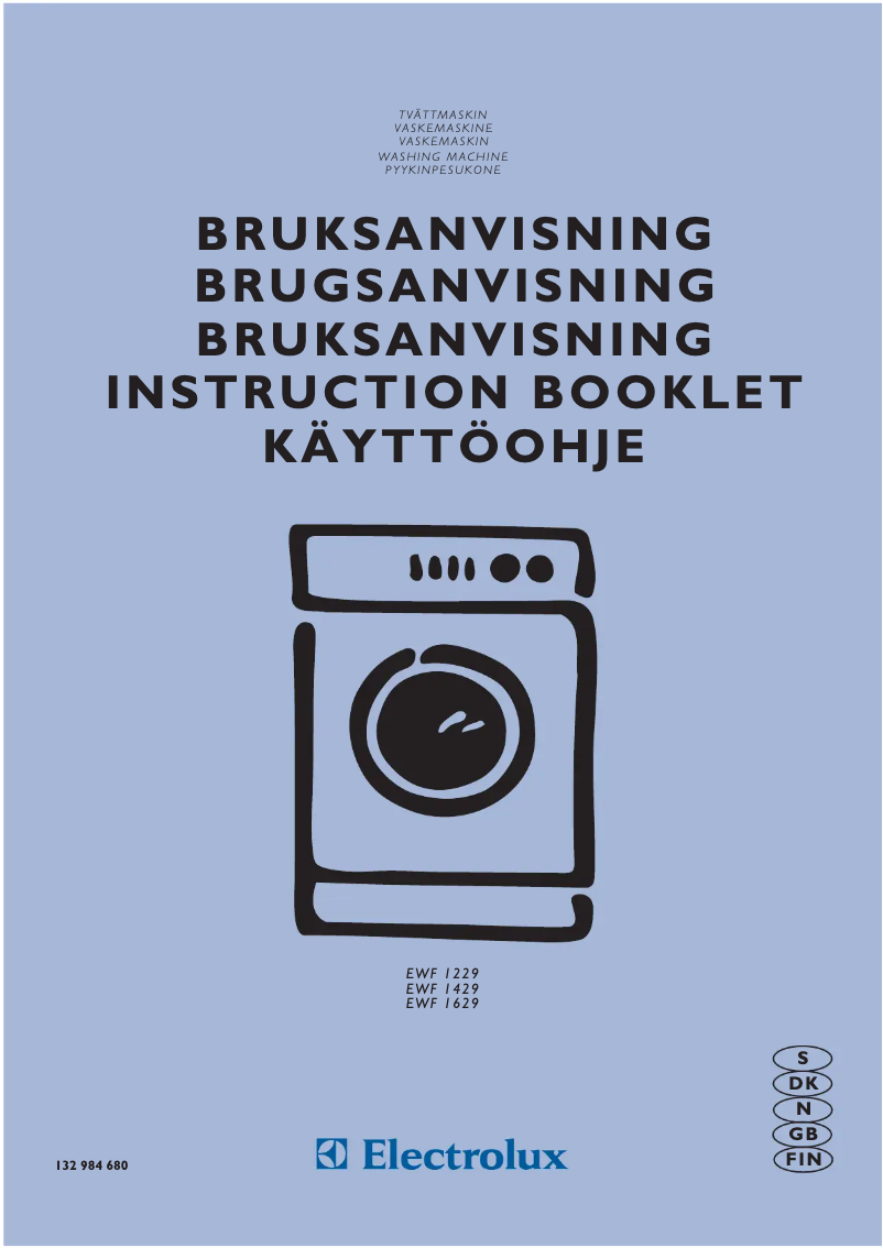 Page 1 of the manual User Manual Electrolux EWF1229
