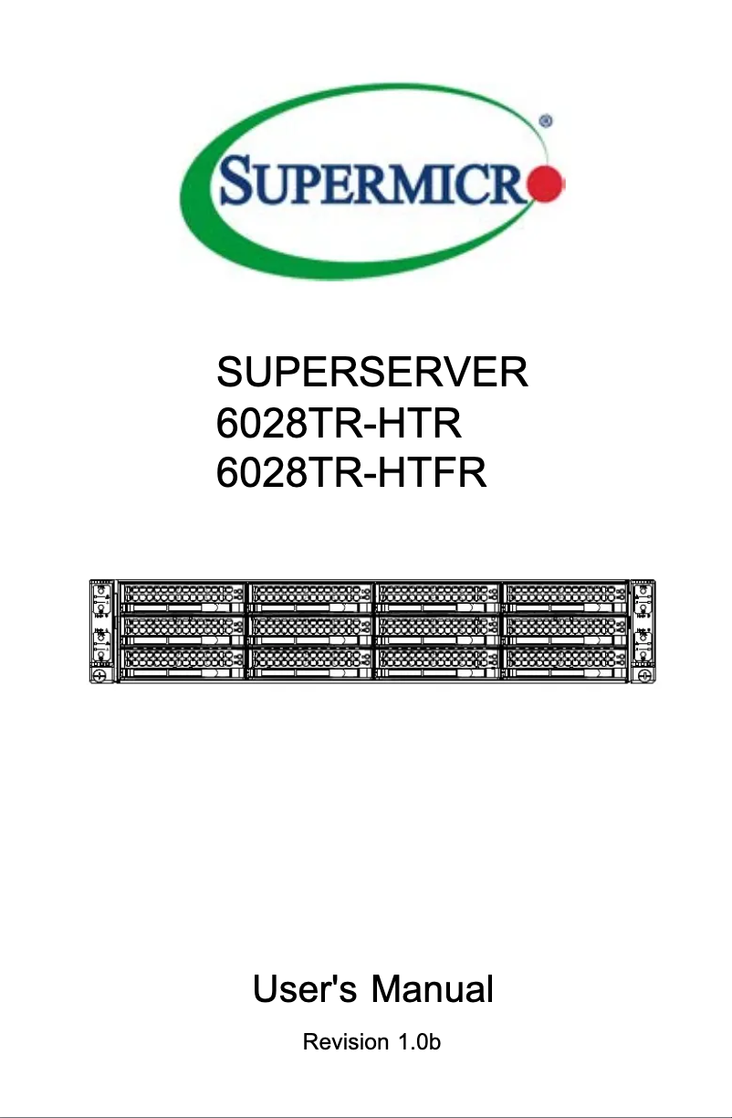 Page 1 of the manual User Manual Supermicro SuperServer 6028TR-HTFR