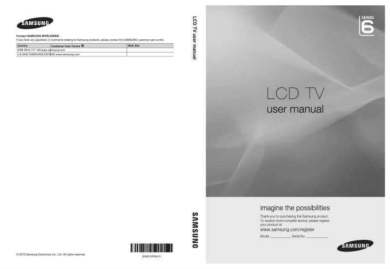 First page image of the manual for LE40C650L1K
