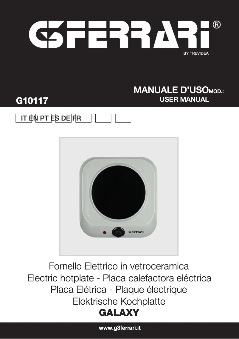 Image de la première page du manuel de l'appareil Galaxy G10117