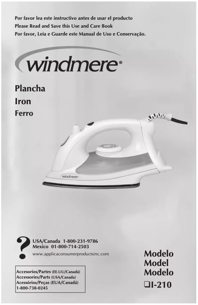 First page image of the manual for I-210