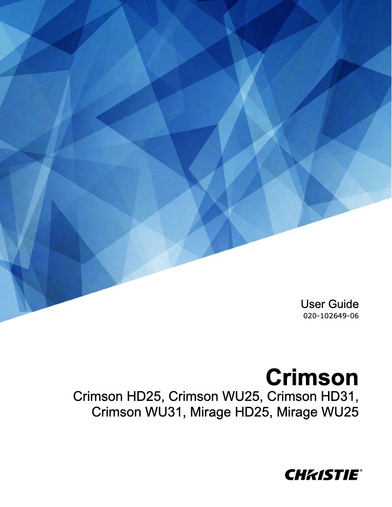 Page 1 of the manual User Manual Christie Crimson WU31