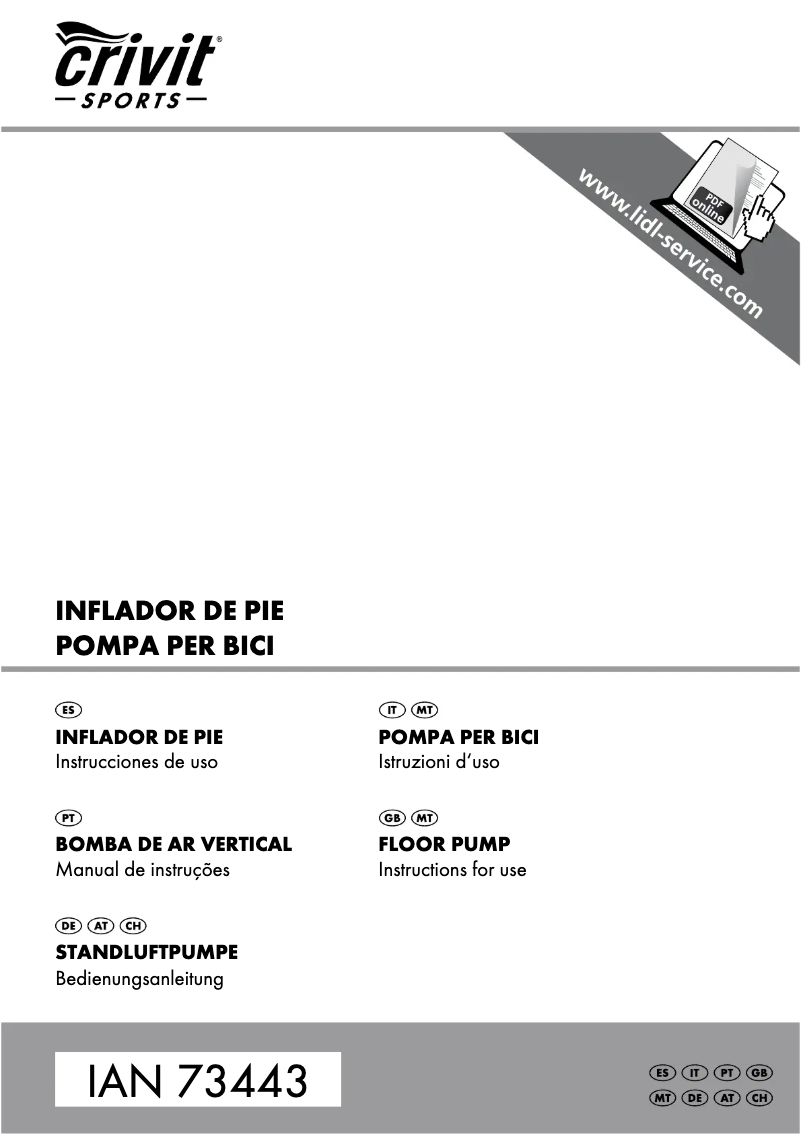 First page image of the manual for IAN 73443