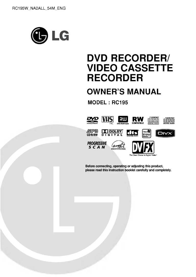 First page image of the manual for RC195