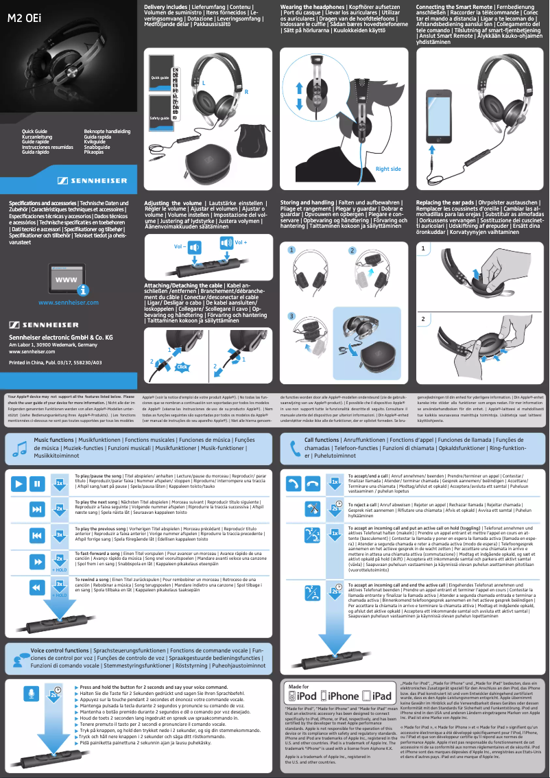 First page image of the manual for MOMENTUM On-Ear 2