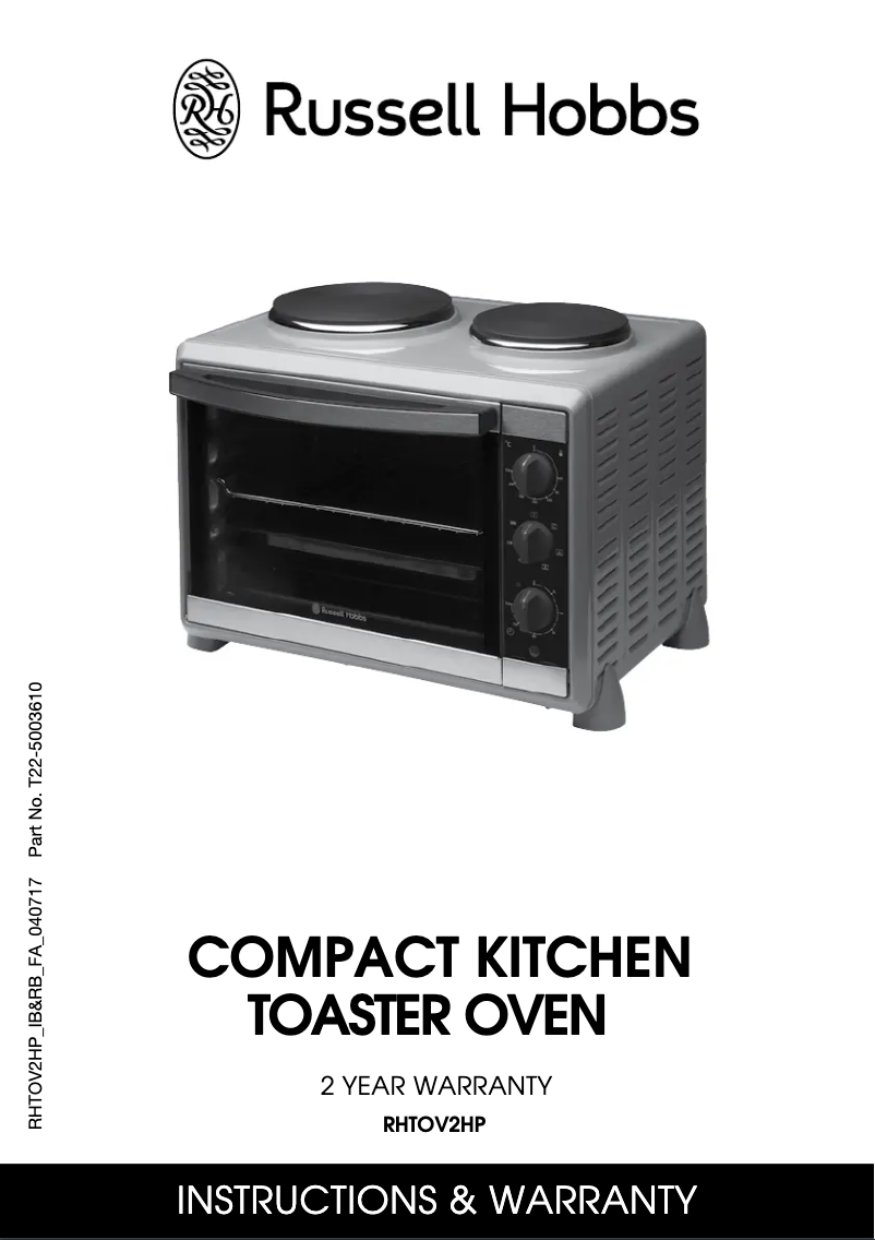 Page 1 of the manual User Manual Russell Hobbs RHTOV2HP