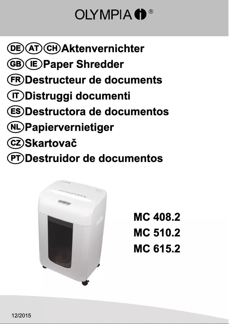 Page 1 of the manual User Manual Olympia MC 510.2
