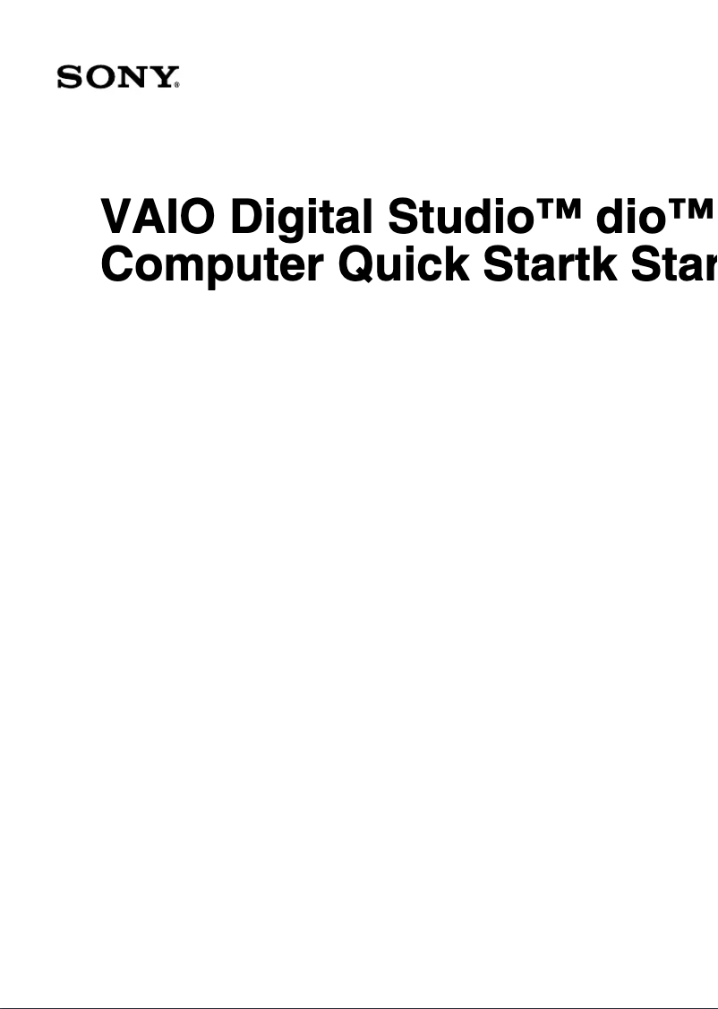 First page image of the manual for Vaio PCV-RX860P