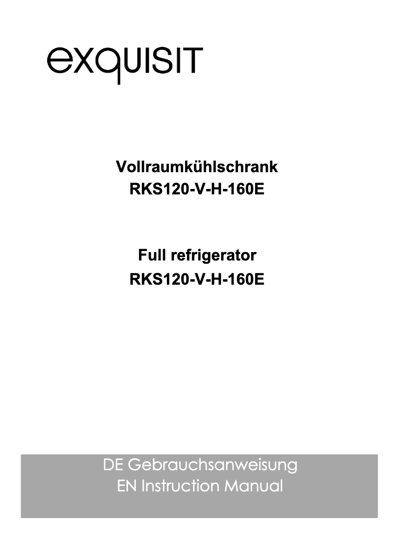 Page 1 of the manual User Manual Exquisit RKS120-V-H-160E