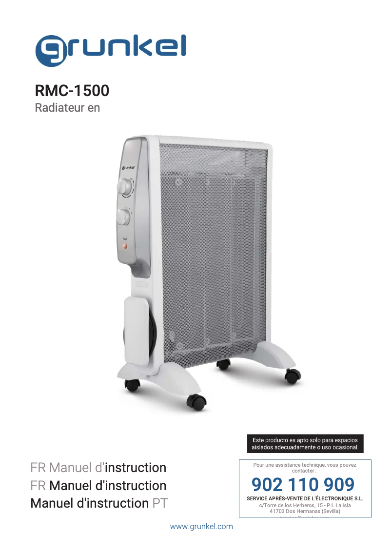Page 1 of the manual User Manual Grunkel RMC-1500
