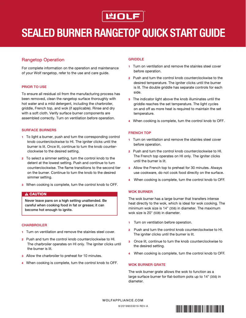 Page 1 of the manual Quick Start Guide Wolf SRT366