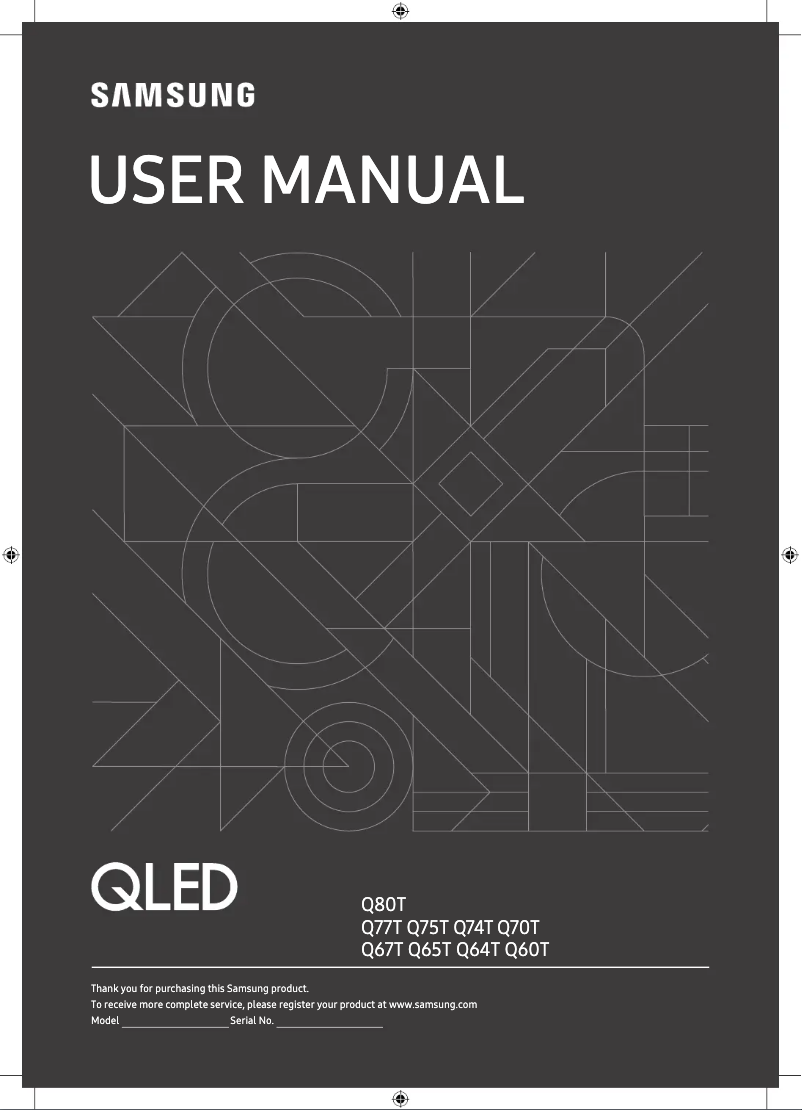 First page image of the manual for QLED 85Q70T