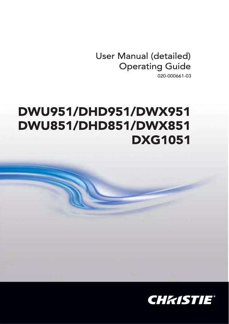 Page 1 of the manual User Manual Christie DHD951