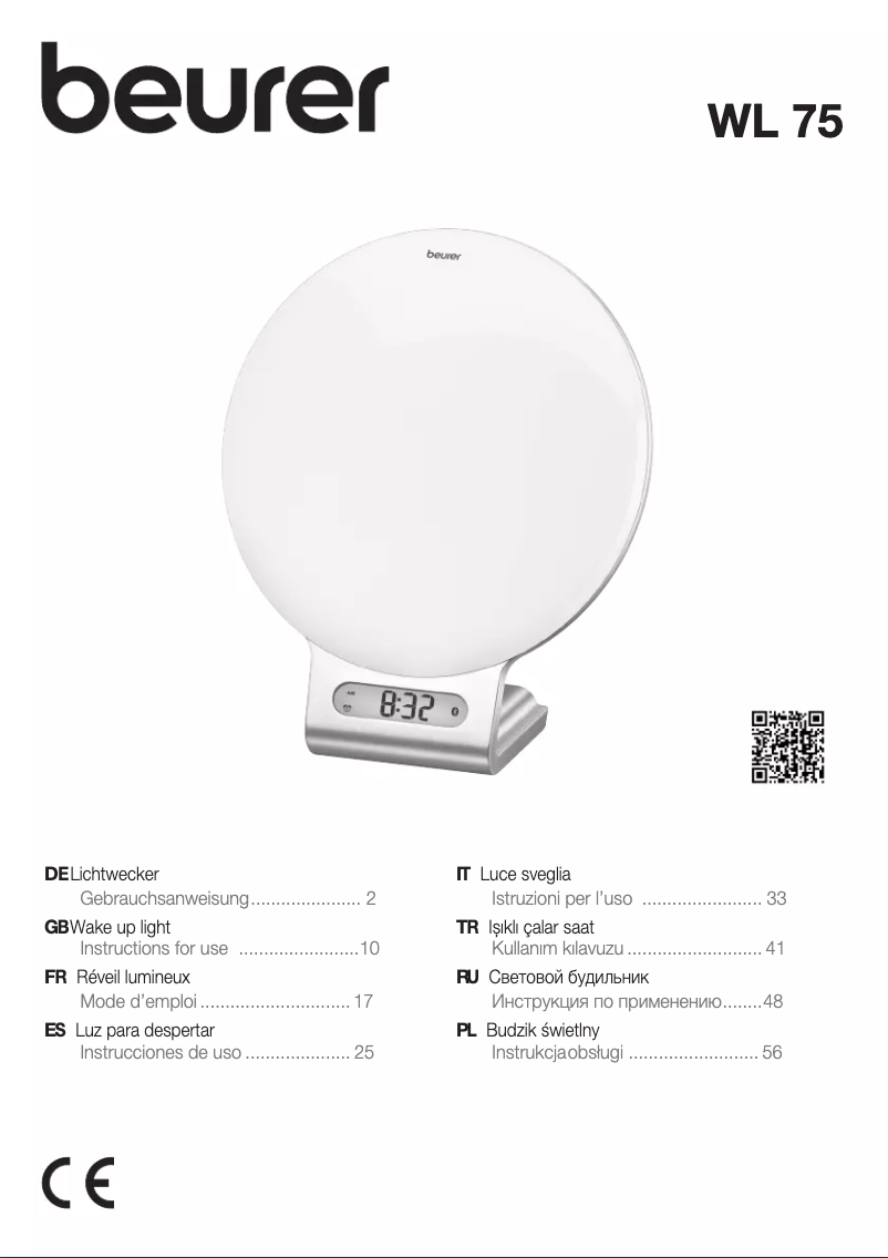 Page 1 of the manual User Manual Beurer WL 75