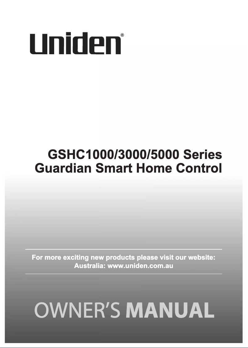Page 1 of the manual User Manual Uniden GSHC3000