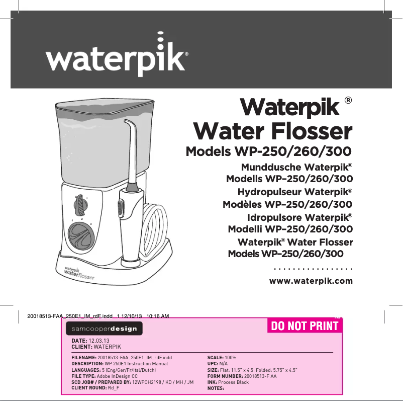 First page image of the manual for Nano WP-250