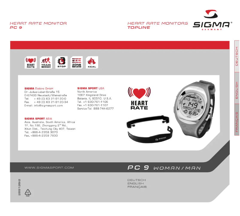 First page image of the manual for Sport PC 9