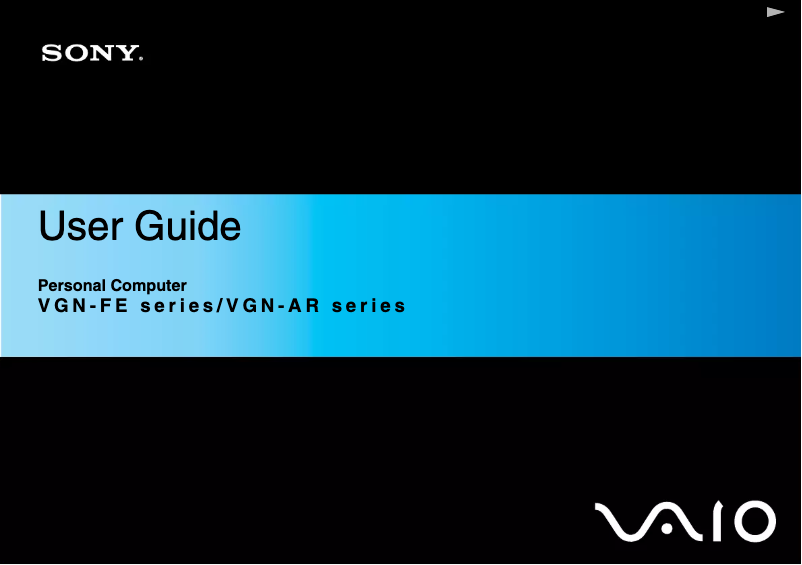 First page image of the manual for Vaio VGN-AR31SR