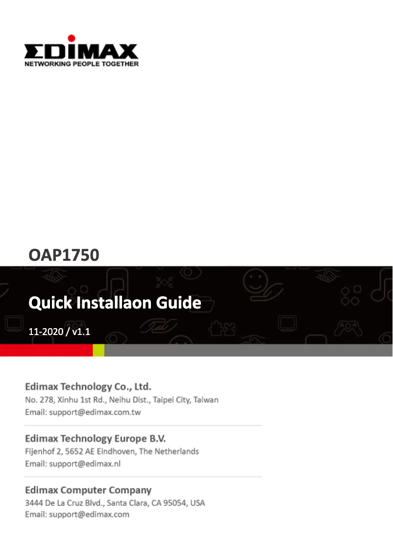 First page image of the manual for OAP1750