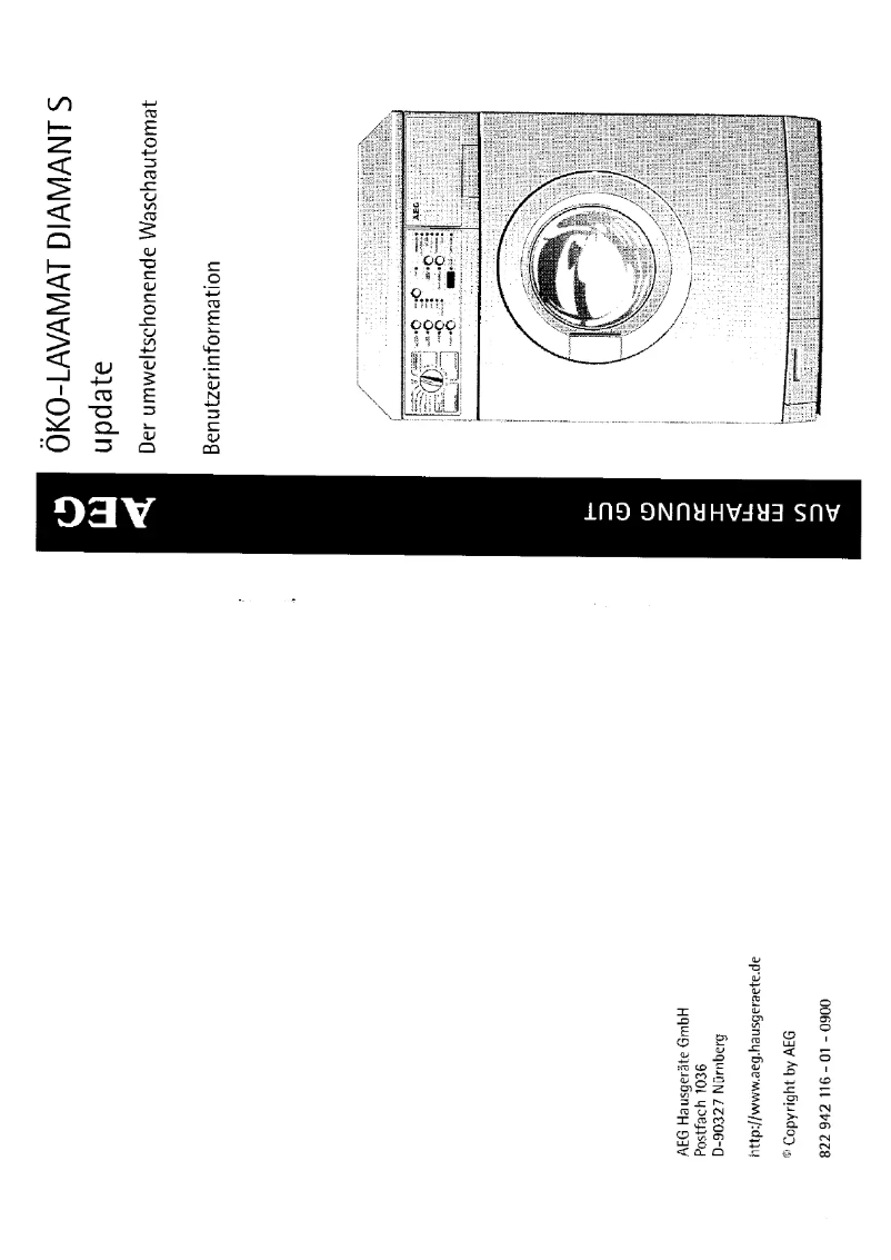 Page 1 of the manual User Manual AEG Lavamat Diamant S
