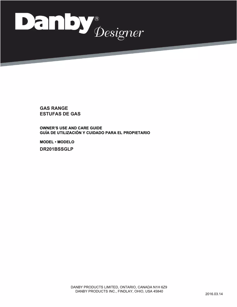 First page image of the manual for DR240WGLP