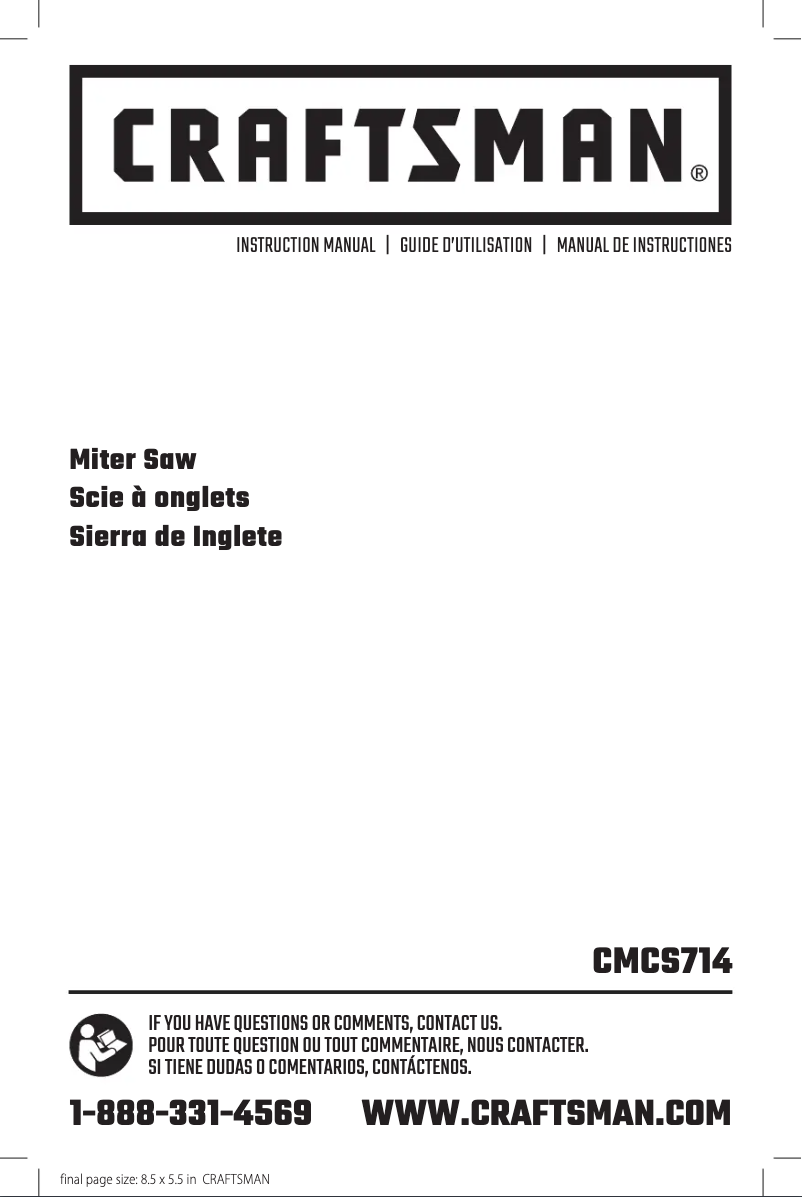 First page image of the manual for CMCS714M1