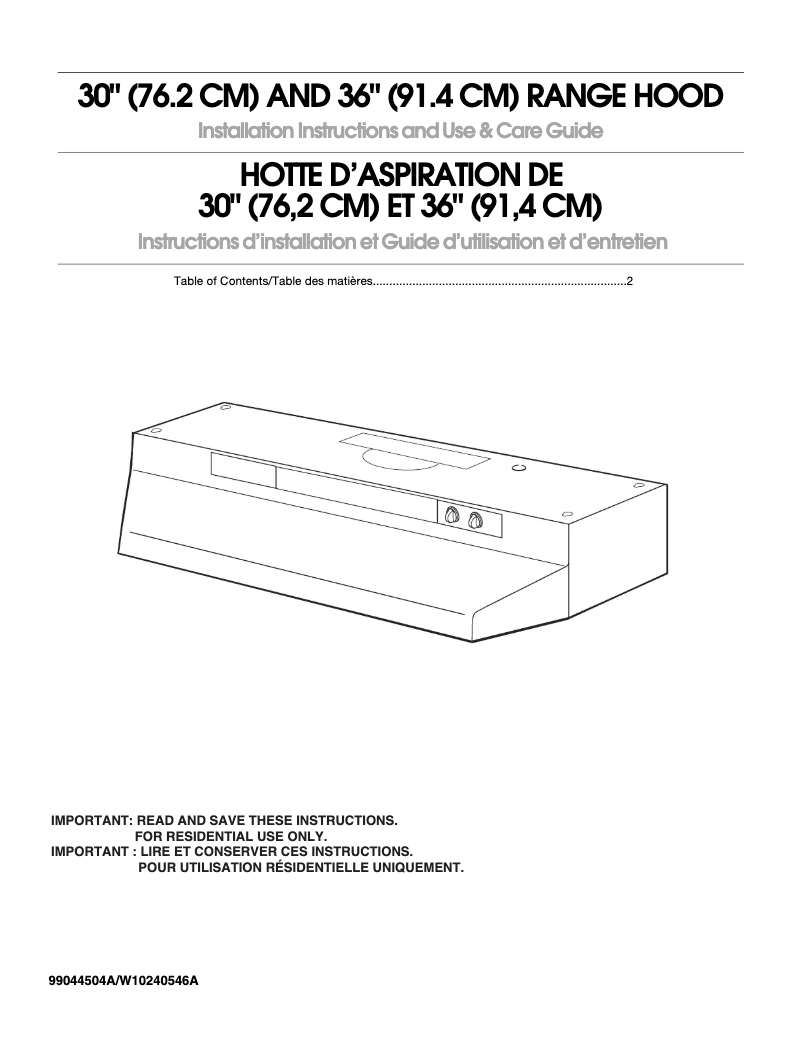 First page image of the manual for UXT4230AAB