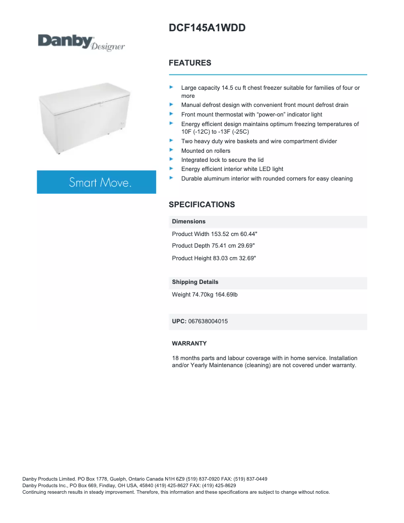 First page image of the manual for DCF145A1