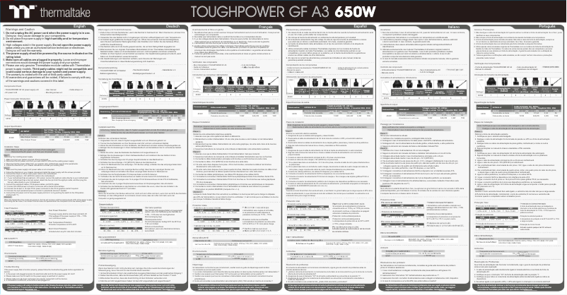 Page 1 of the manual User Manual Thermaltake TOUGHPOWER GF A3
