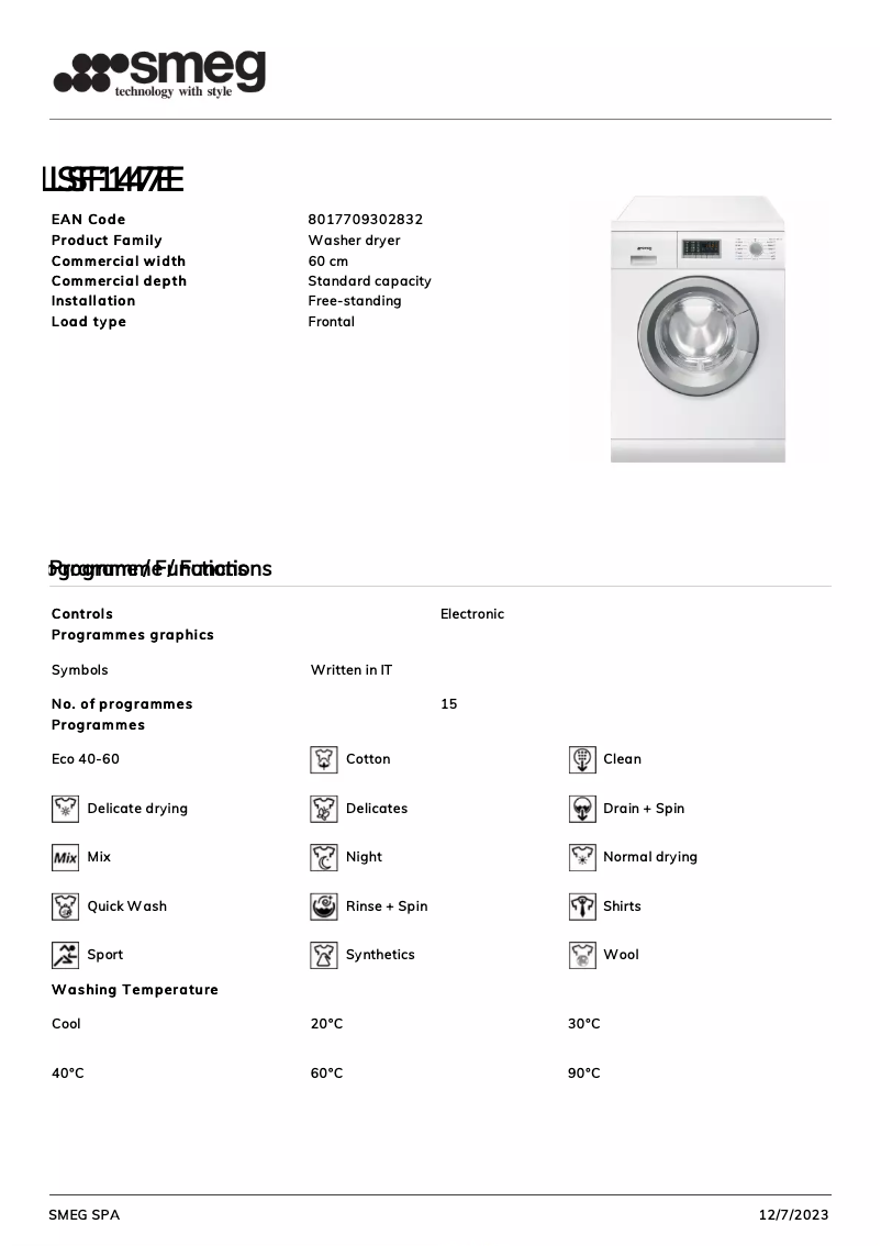 First page image of the manual for LSF147E