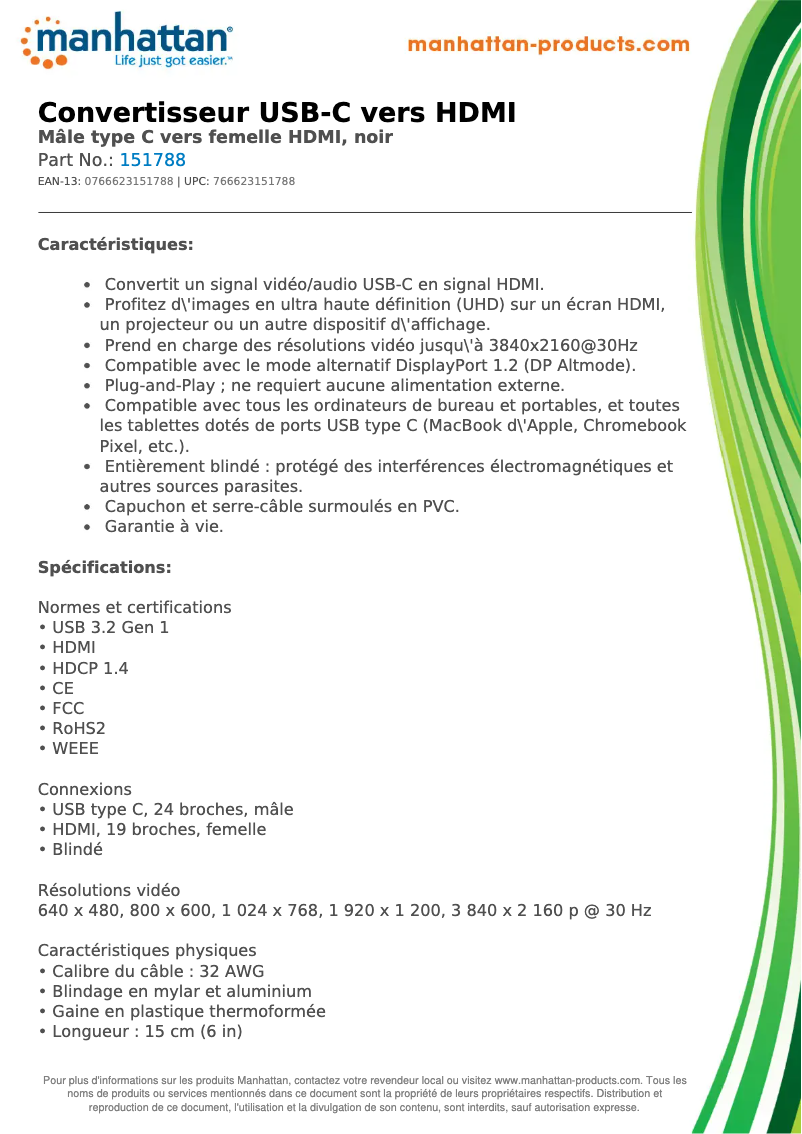 First page image of the manual for 151788