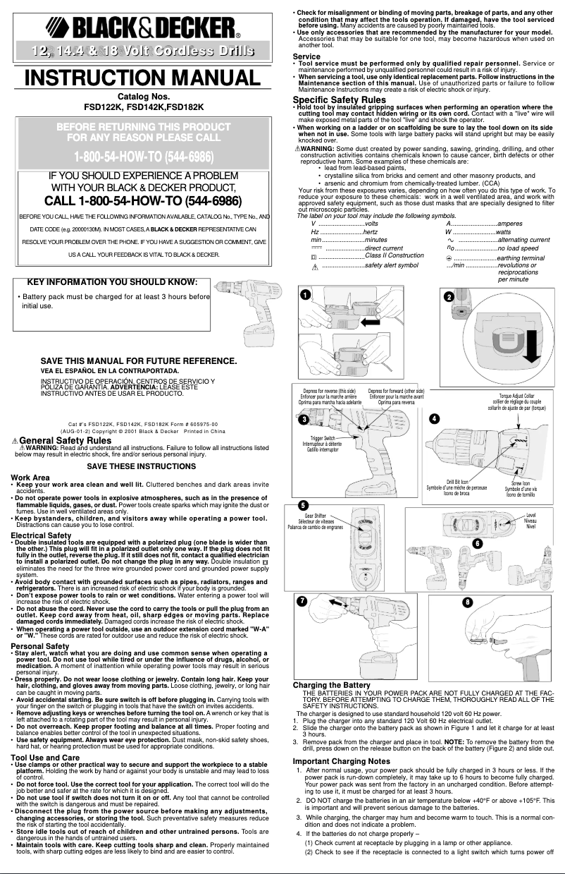 Page 1 of the manual User Manual Black & Decker FSD122