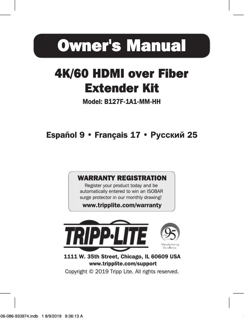 First page image of the manual for B127F-1A1-MM-HH