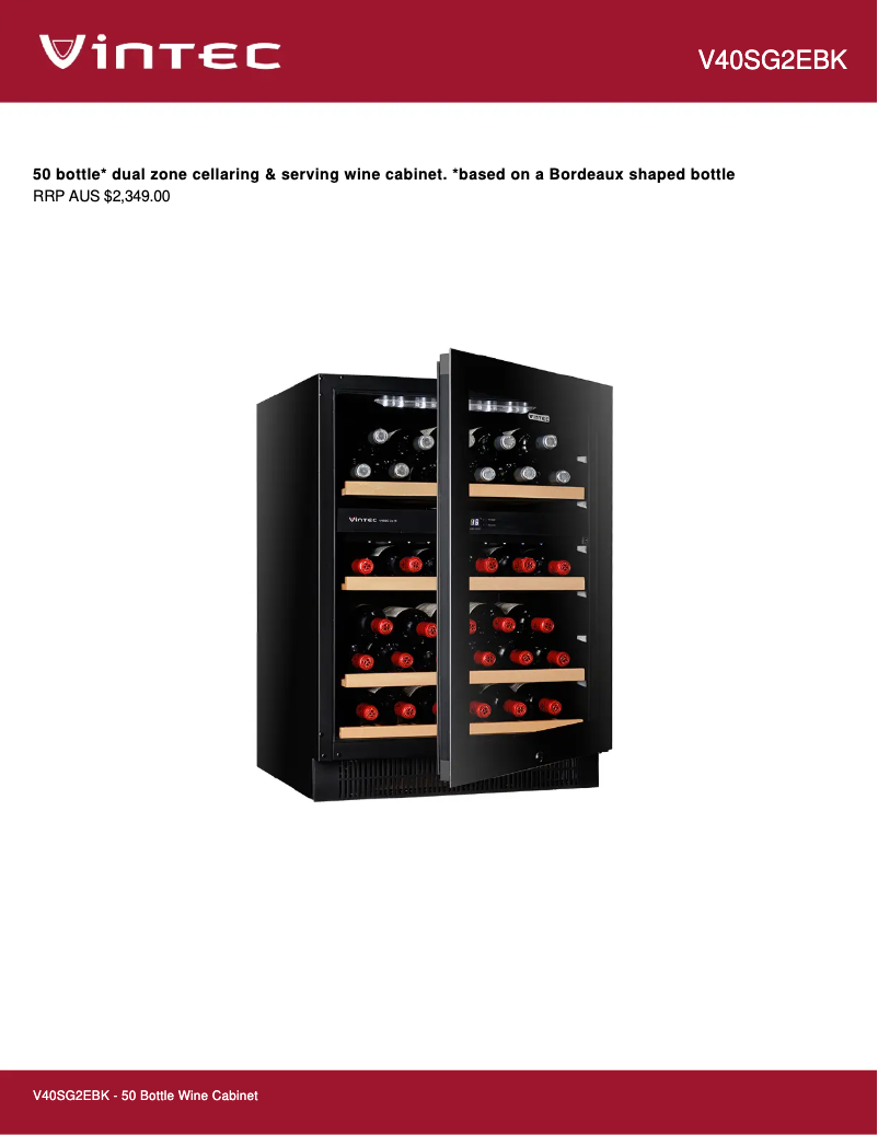 First page image of the manual for V40SG2EBK