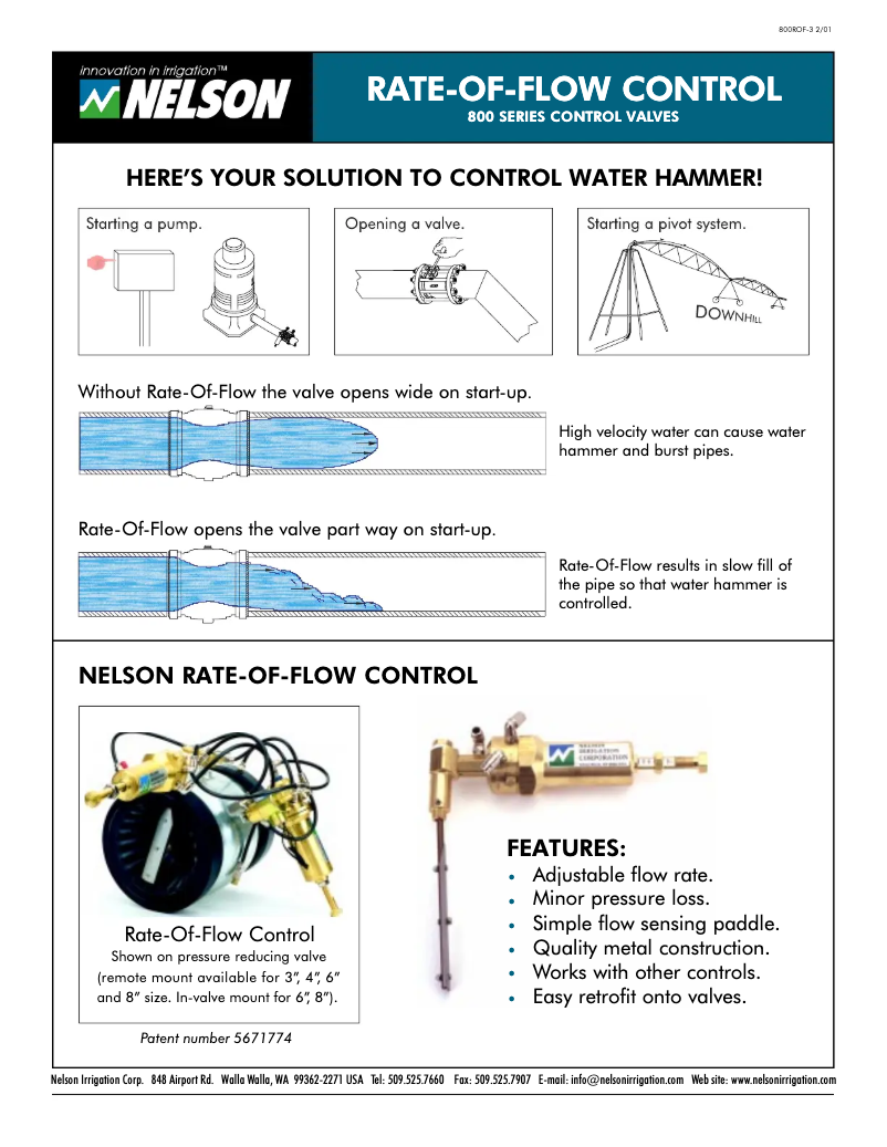 First page image of the manual for 800 Series Flow