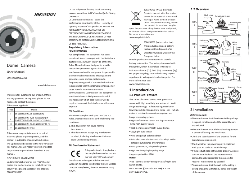 First page image of the manual for DS-2CE56C2N-IT3