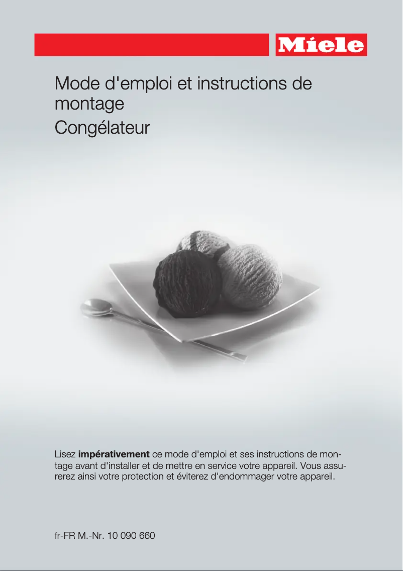 Page 1 of the manual Instruction Manual Miele F 32202 i