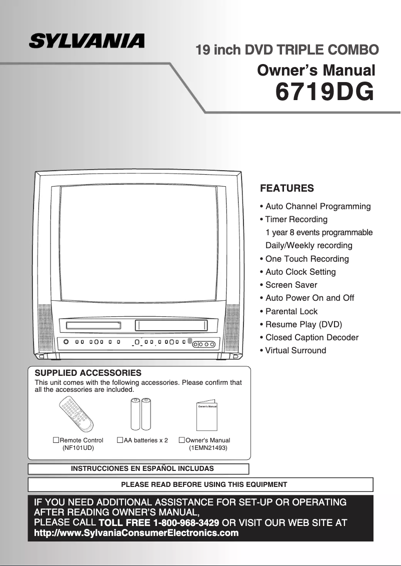 Page 1 of the manual User Manual Sylvania 6719DG