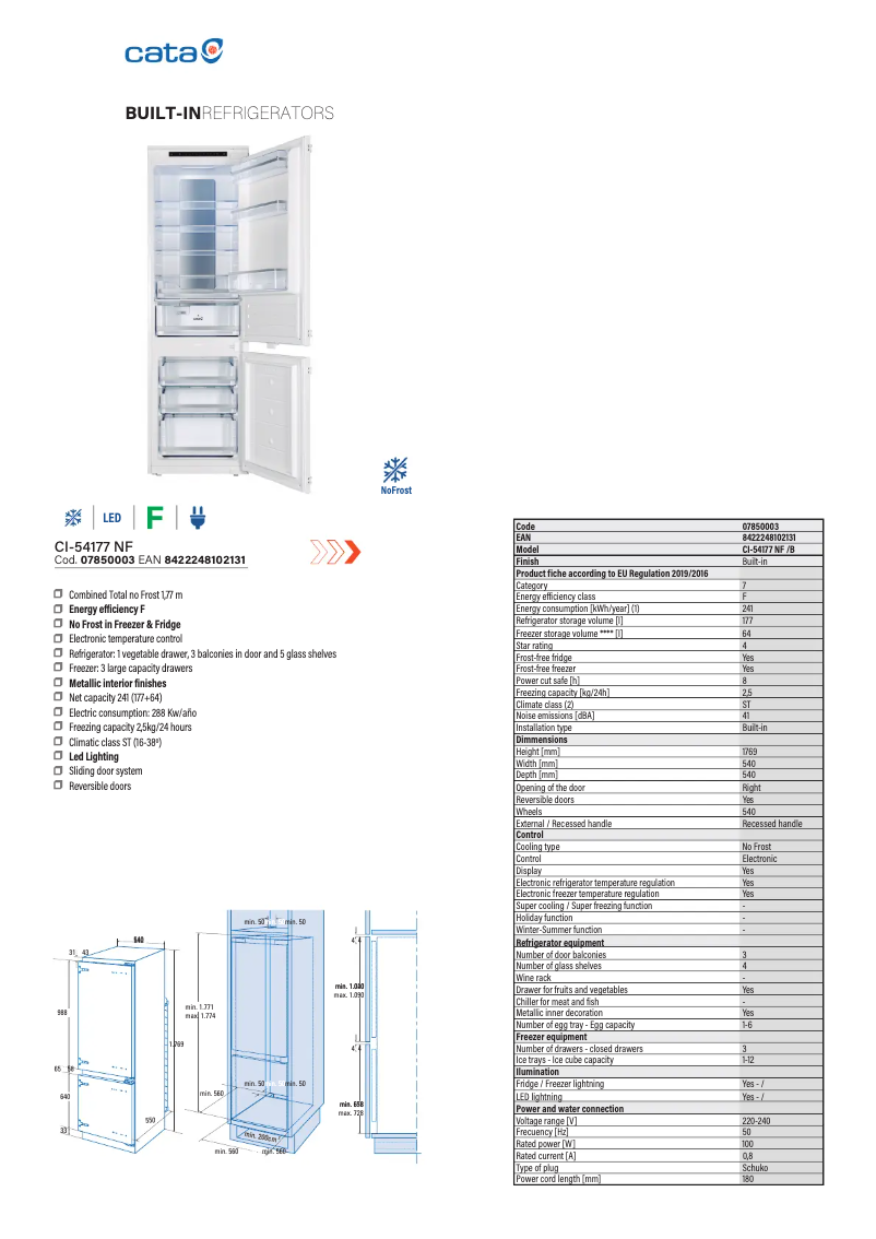 First page image of the manual for CI 54177 NF
