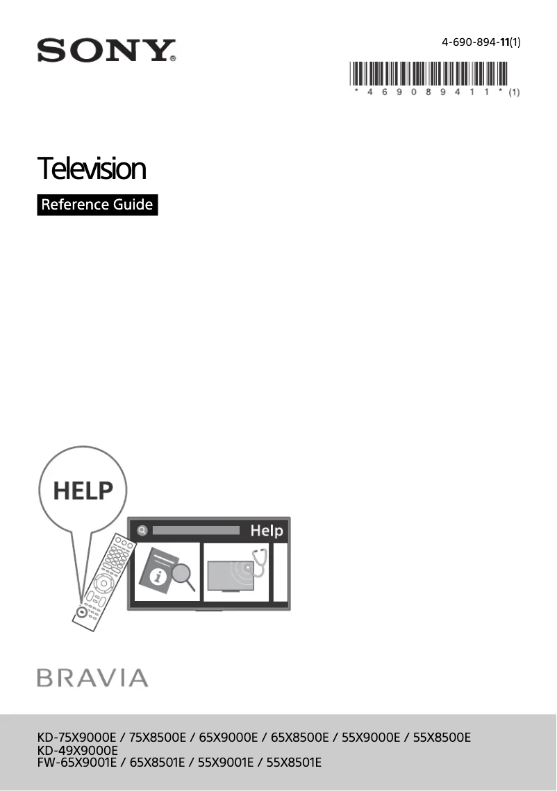 First page image of the manual for KD-75X8500E