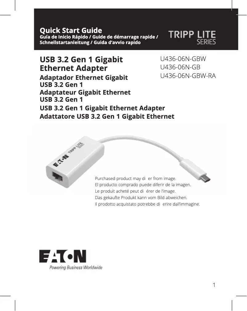 First page image of the manual for U436-06N-GBW