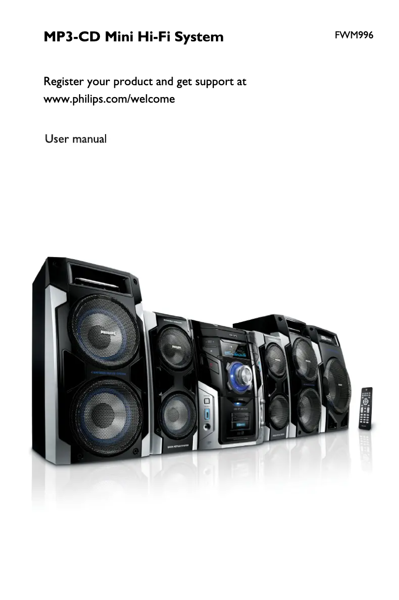 First page image of the manual for FWM996X