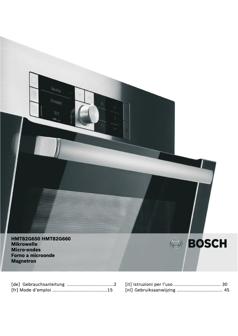 Page 1 of the manual User Manual Bosch HMT82G660