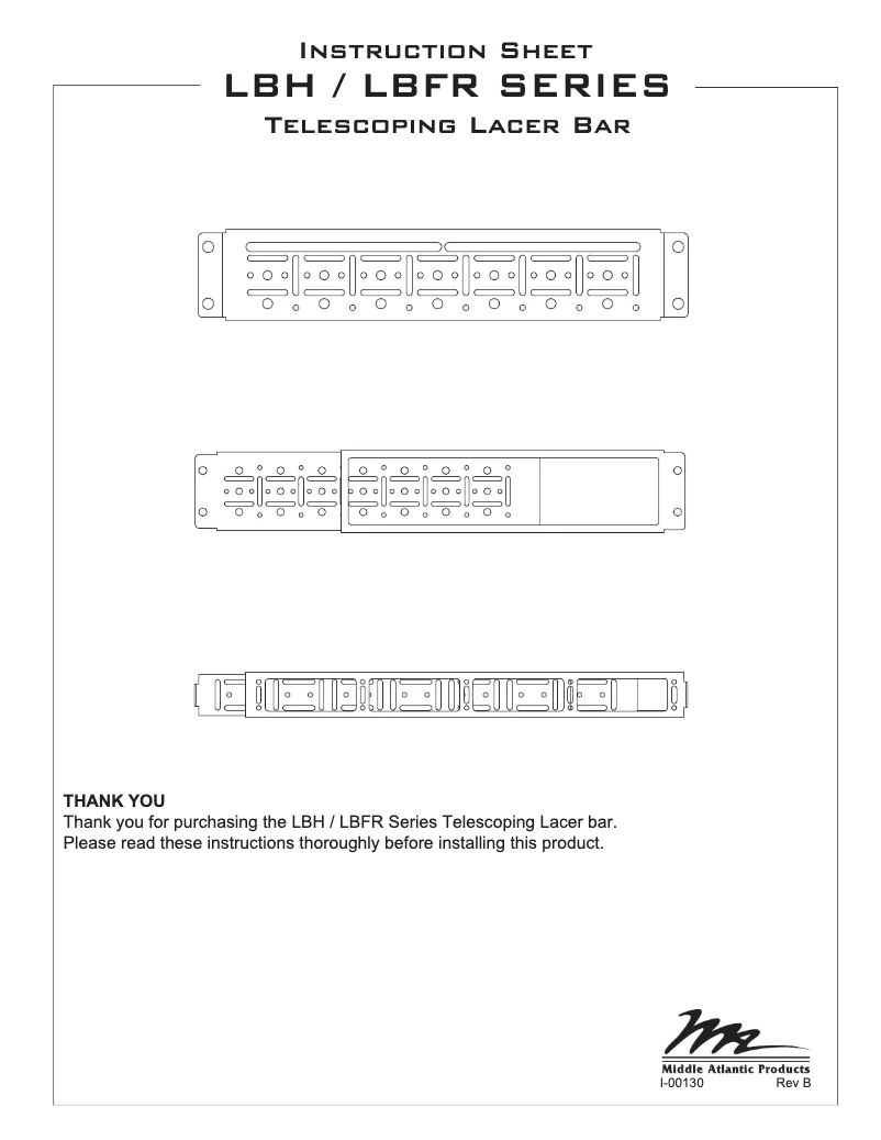 First page image of the manual for LBFR-3650-T