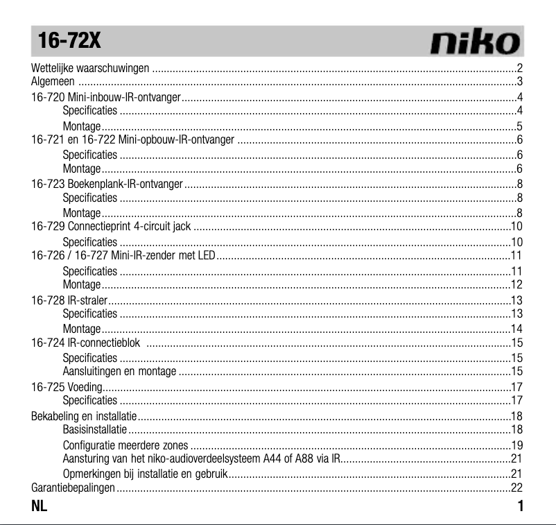 First page image of the manual for 16-724