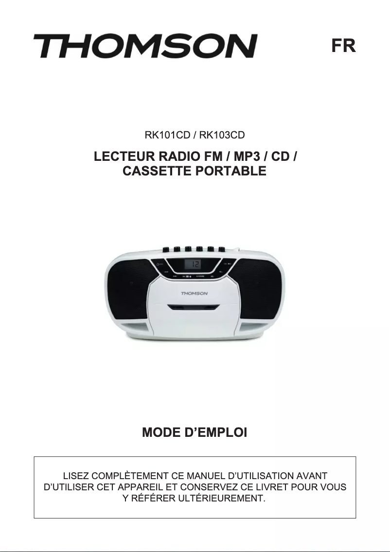 First page image of the manual for RK102CD