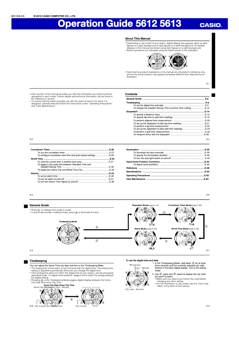 Page 1 of the manual User Manual Casio G-Shock GMA-S140-4AER