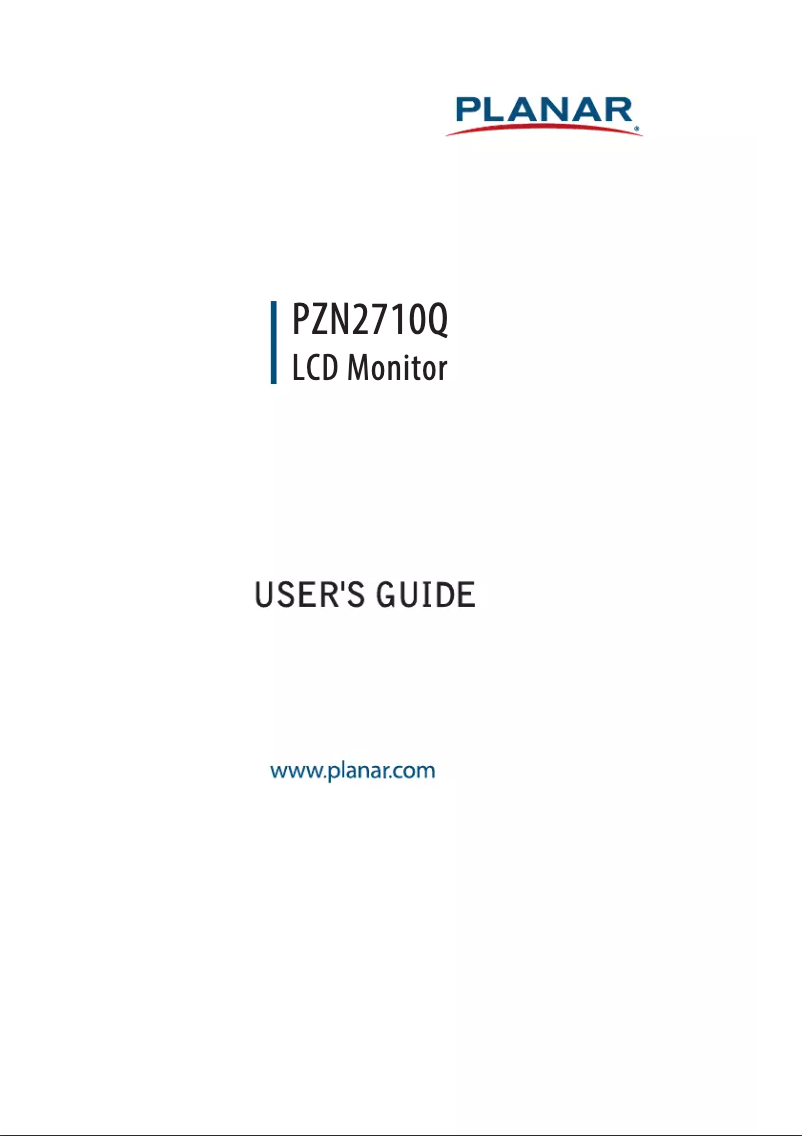 First page image of the manual for PZN2710Q
