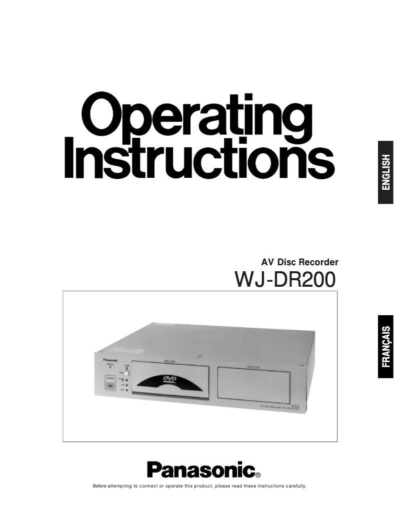 Page 1 of the manual User Manual Panasonic WJ-DR200